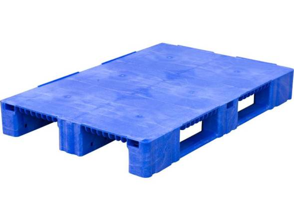 Паллет (поддон) пластиковый на 3-х полозьях, 1200x800x150 мм, синий [TR 1208-1 R]