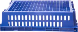 Ящик пластиковый перфорированный, 600x400x152 мм, 27 л, синий, [403-2]
