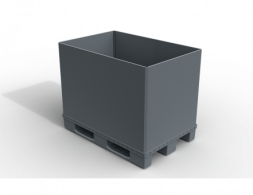 Крупногабаритный разборный пластиковый контейнер Polybox, 1200x800x350/1500 мм, серый [PolyBox]