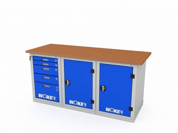 Верстак ДВК с 3 тумбами WOKER PRO 3511.1800
