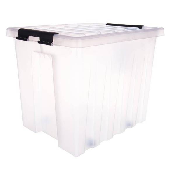 Контейнер с крышкой и клипсами Rox Box Original, 50 л, 500x390x400 мм, прозрачный [050-00.07]