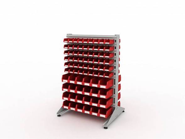 Стеллаж для пластиковых лотков ДВК SORTEX двухсторонний 1500x1000x800.04