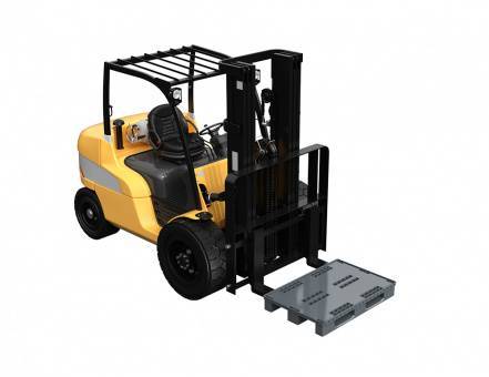 Паллет (поддон) пластиковый перфорированный на 3-х полозьях, 1210х810х160 мм, серый [02.106.91]