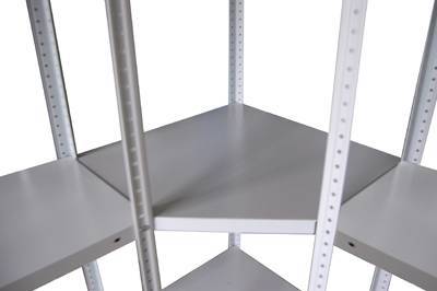 Полка угловая СТФ 700х700 для полок глубиной 500 мм, серебристый, RAL 7035 [КГ029111]