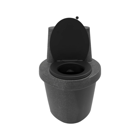 Торфяной туалет Rostok с термосиденьем черный гранит