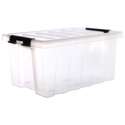 Контейнер с крышкой и клипсами Rox Box Original, 36 л, 500×390×250 мм, прозрачный