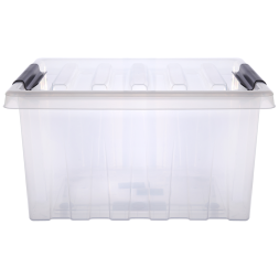 Контейнер с крышкой и клипсами Rox Box Original, 36 л, 500×390×250 мм, прозрачный