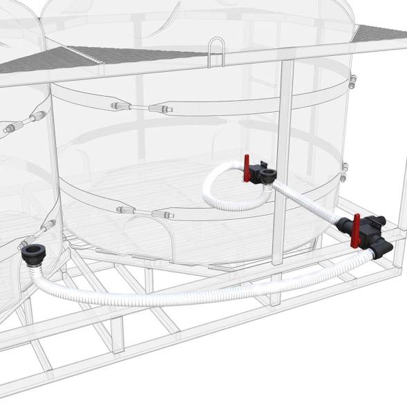 Комплект полного слива торцевой с кранами G3 на две емкости TR