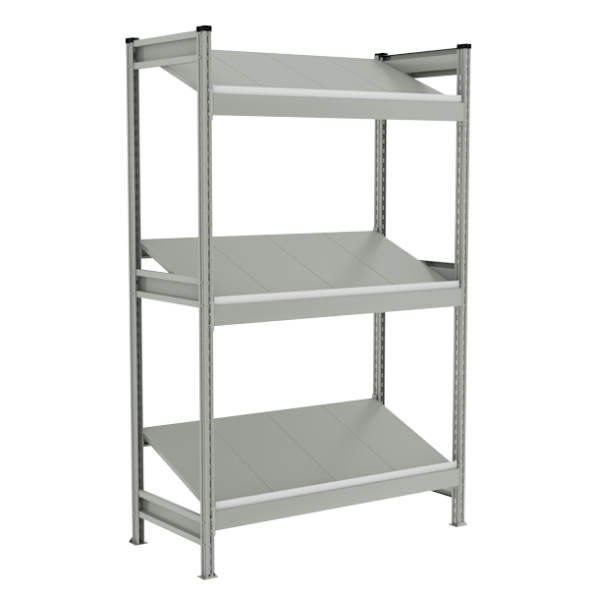 Стеллаж СТ-023 с наклонными полками металлический 2000x1200x585 [13674]