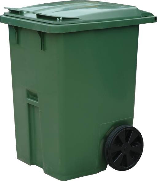 Мусорный контейнер на колёсах, 370 л, желтый