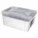 Ящик универсальный с замками и вставкой-органайзером Grand box, 15,3л, светло-серый