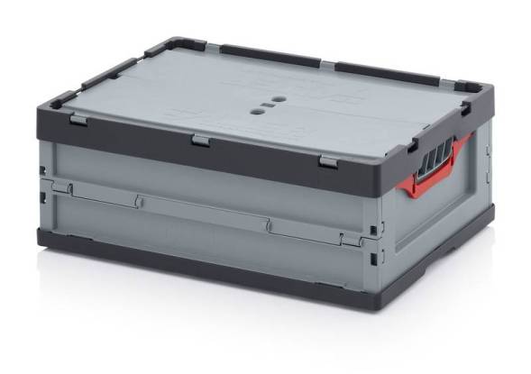 Ящик пластиковый складной с крышкой AUER FBD 64/22, 600x400x220 мм, серый [FBD 64/22]