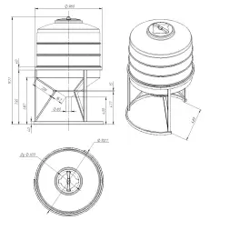 Емкость ФМ 500 л под плотность до 1,2 г/см3 белая в обрешетке