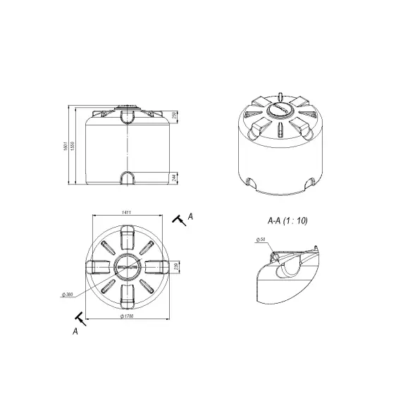 Емкость для хранения жидких минеральных удобрений (КАС, ЖКУ и др) 3000 TR красный